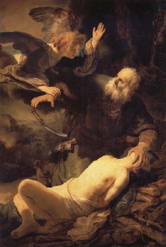 The Angel stopping Abraham from sacrificing Isaac to God, REMBRANDT Harmenszoon van Rijn